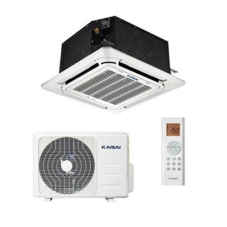 KAISAI Klimaanlage Kompakt 4-Wege Deckenkassette Single Split Set KCA3U-12HRG32X / KOX230-12HFN32X 3,5 kW inkl Blende